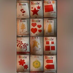 Sizzix 12 piece bundle die cutters, new cutting pad